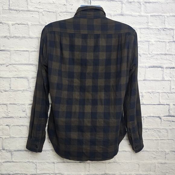 Bonobos Shirt Mens Size Medium Slim Fit Brown Navy Buffalo Plaid Flannel - Picture 2 of 16
